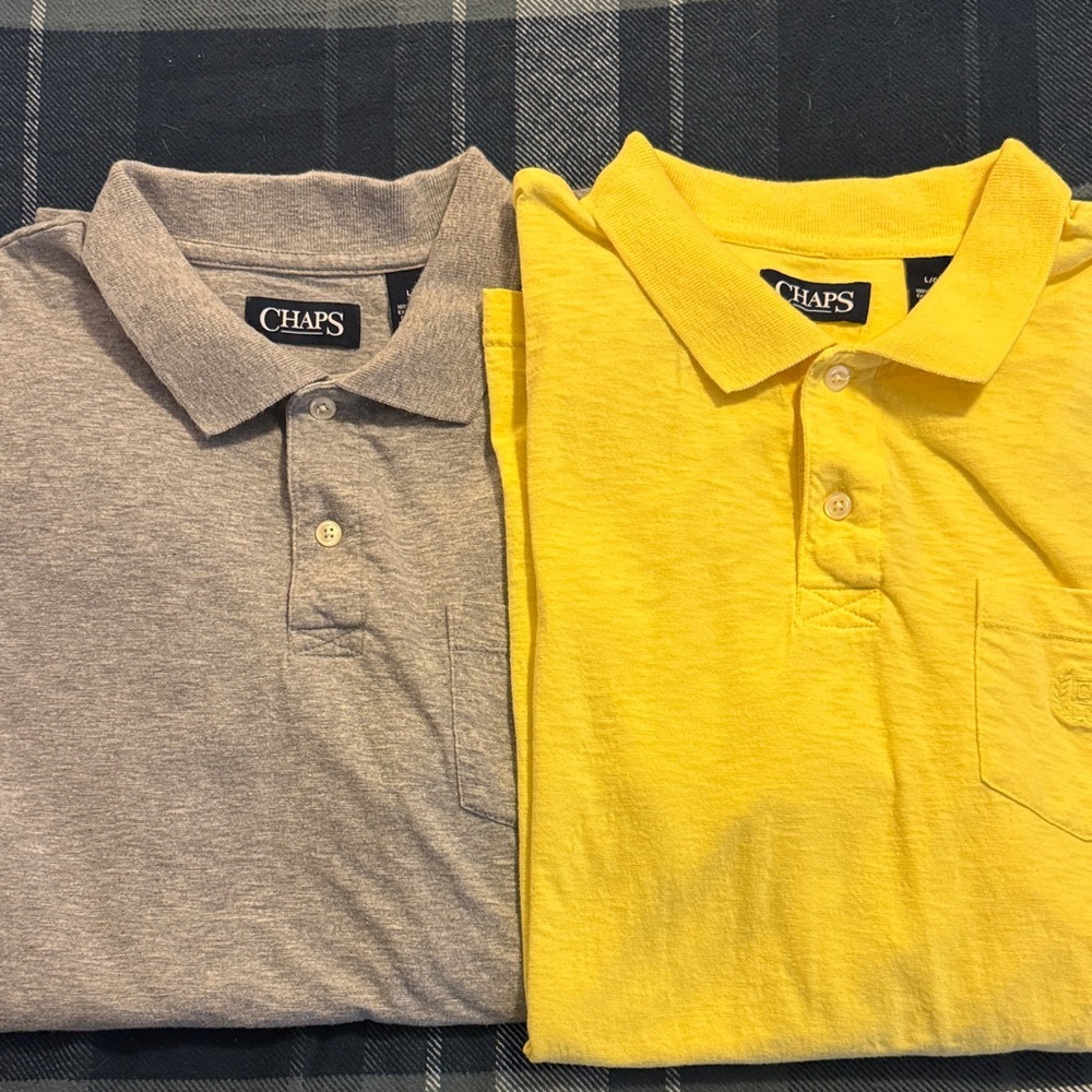 Chaps Men's Polo Shirts Bundle Short Sleeve Set of 2 Polo Tops Mens Shirts